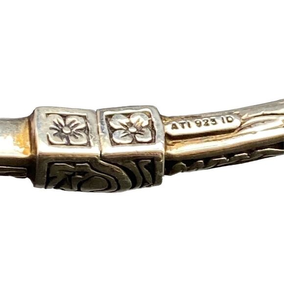 Annika Witt Vintage ATI ID Sterling Silver Blue Topaz Hinged Cuff Bracel… - Picture 12 of 13